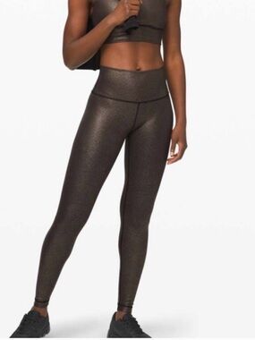 lululemon Wunder underHigh-Rise Leggings - foil print black copper